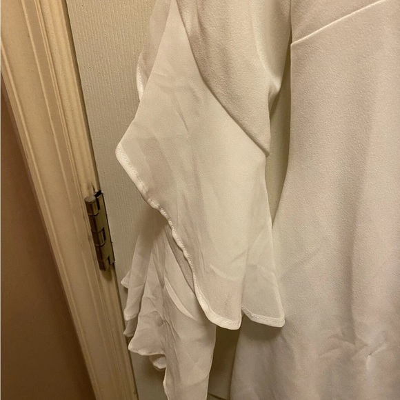 Calvin Klein Women's Off- White Dress with Ruffle Sleeves Sz 4 NWT - Picture 4 of 14